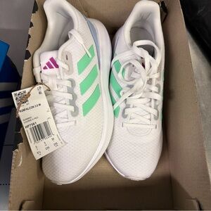 NWT adidas Women's Run Falcon 3.0 Sneaker, White/Pulse Mint/Blue Dawn-SZ  6.5